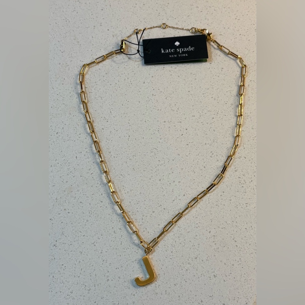 Kate Spade Gold Initial This J Necklace. NWT